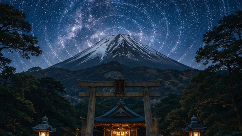 星空と神社が響き合うカタカムナと宇宙神界のイメージ
