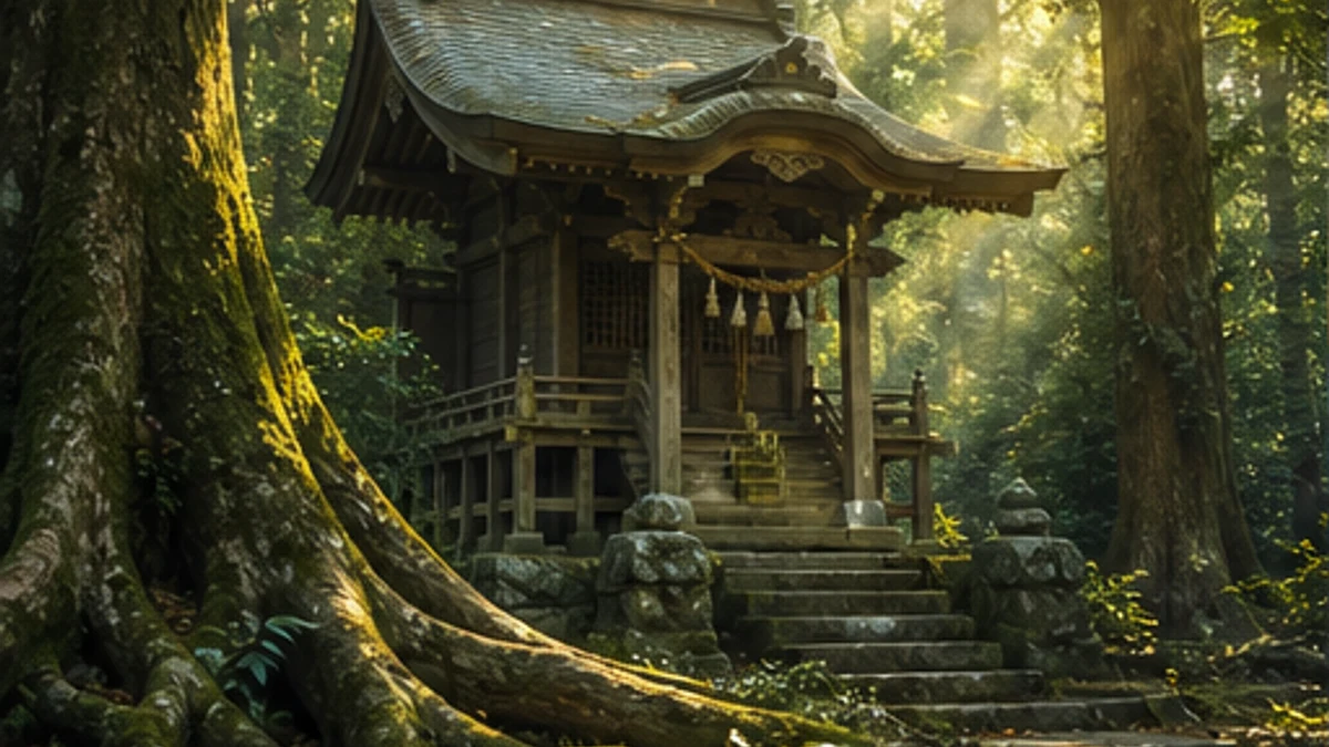 深い森の中で産土神との結びを感じる古社