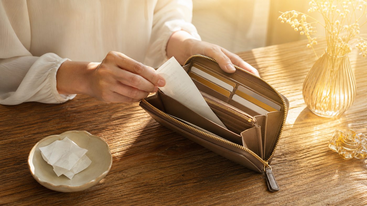 財布を整えて豊かさの入り口を心地よくする手元