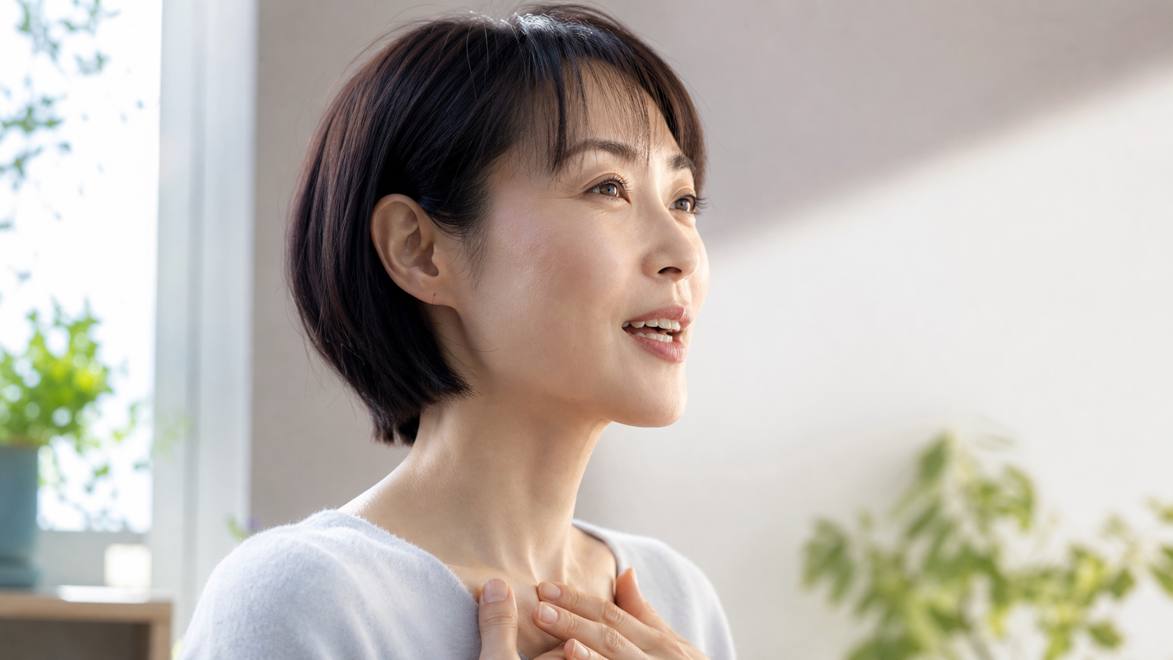 自分の言葉を丁寧に選ぶ女性