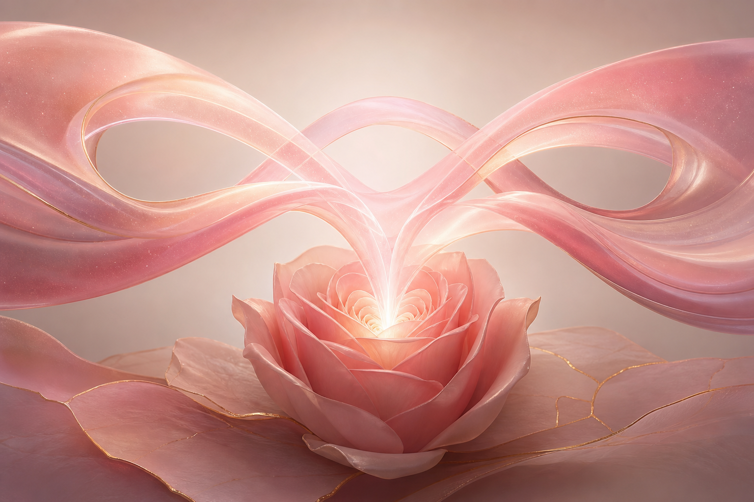 愛とパートナーシップを表す薔薇色の光