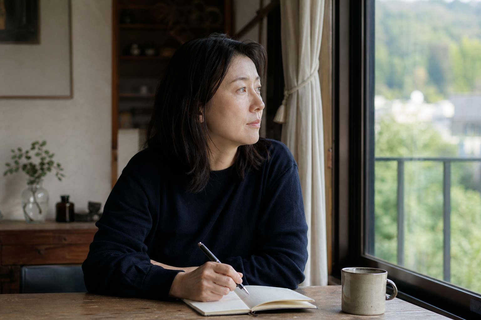 感じたことをノートに記録する女性