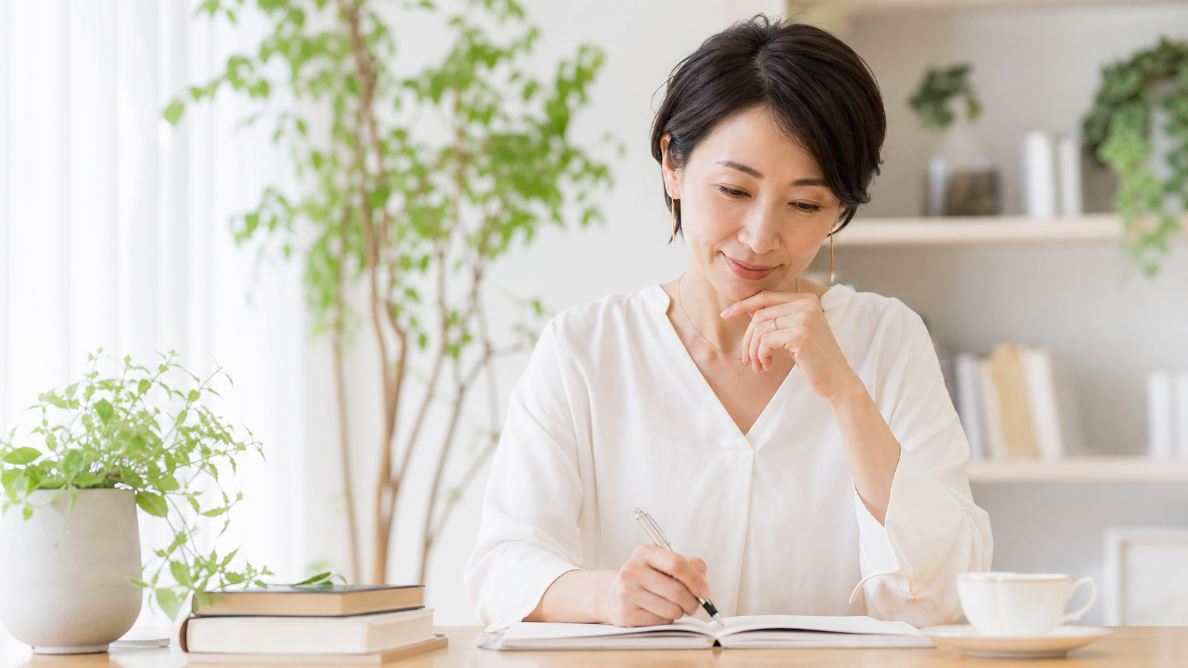 情報を整理して発信する女性