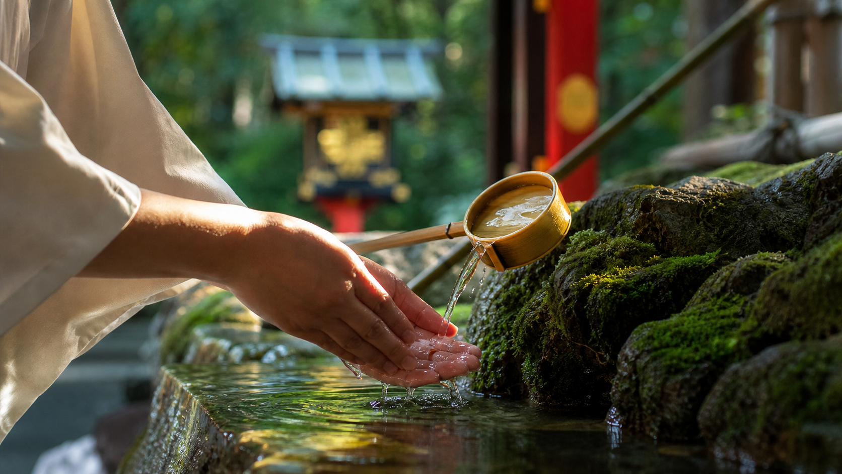 禊と祓いを象徴する神社の手水