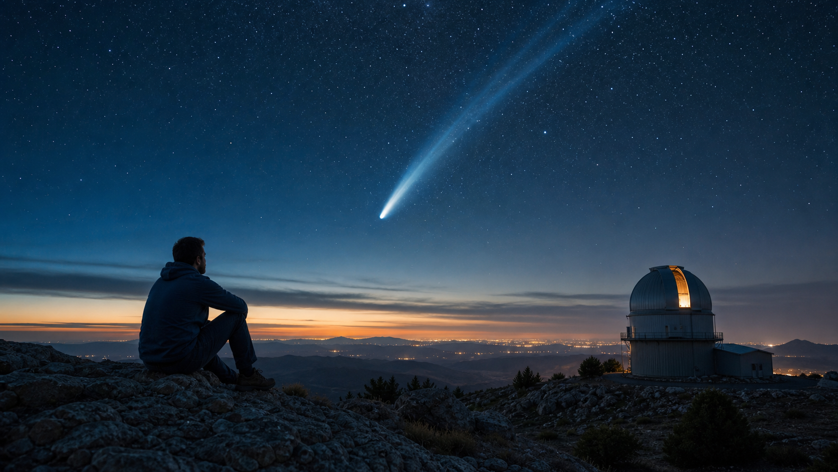彗星を観察し科学とスピリチュアルを考える人