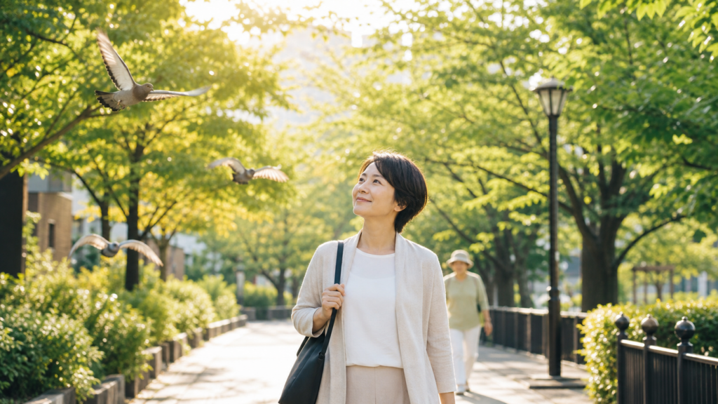 日常の穏やかな偶然に守護を感じる人物