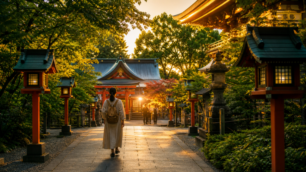 ソウルメイトとの縁を願い神社へ向かう参拝者