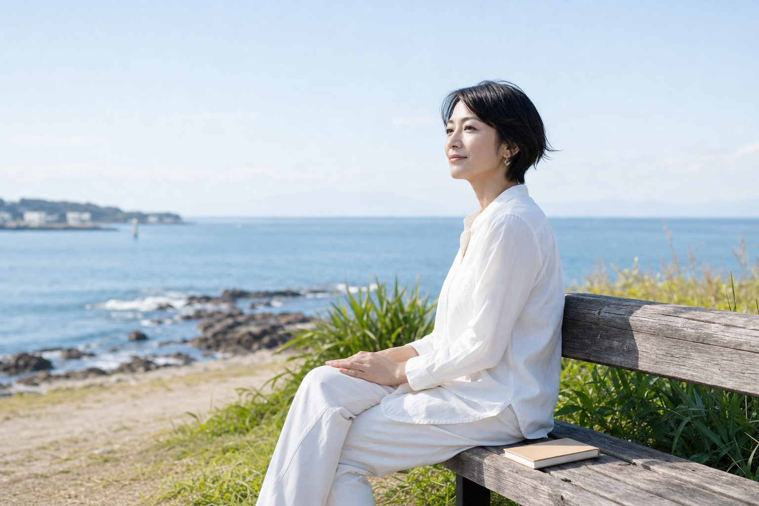 自分の境界線と関係の選択を静かに見つめる女性