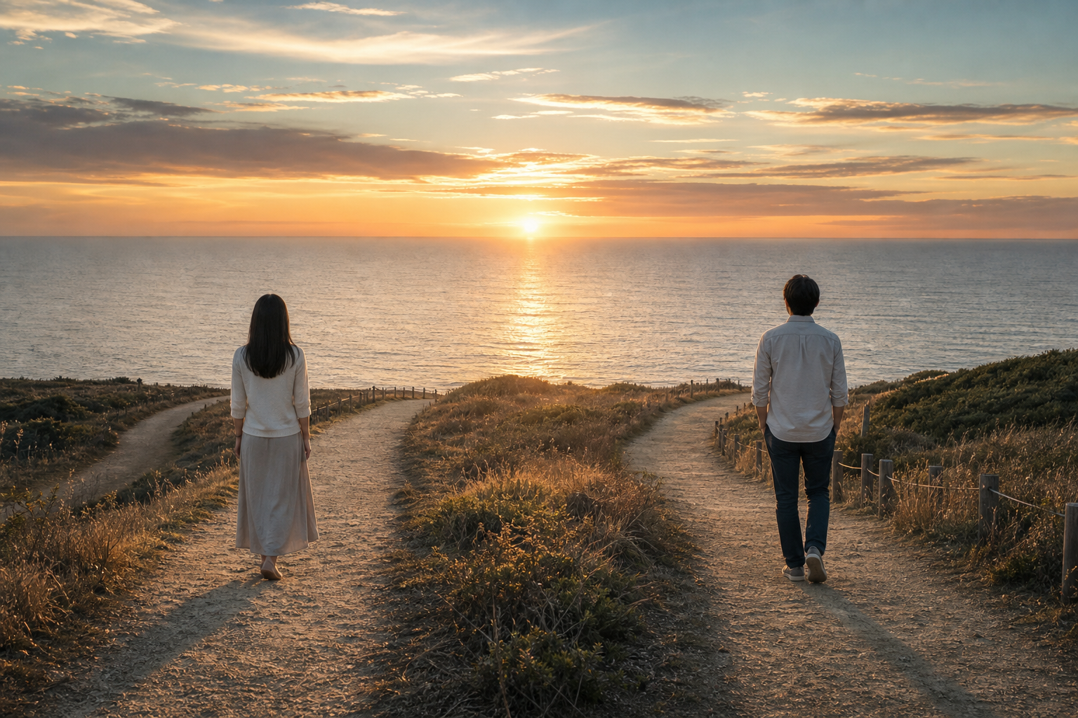 ツインレイとの出会いと二人の成長を象徴する海辺の道