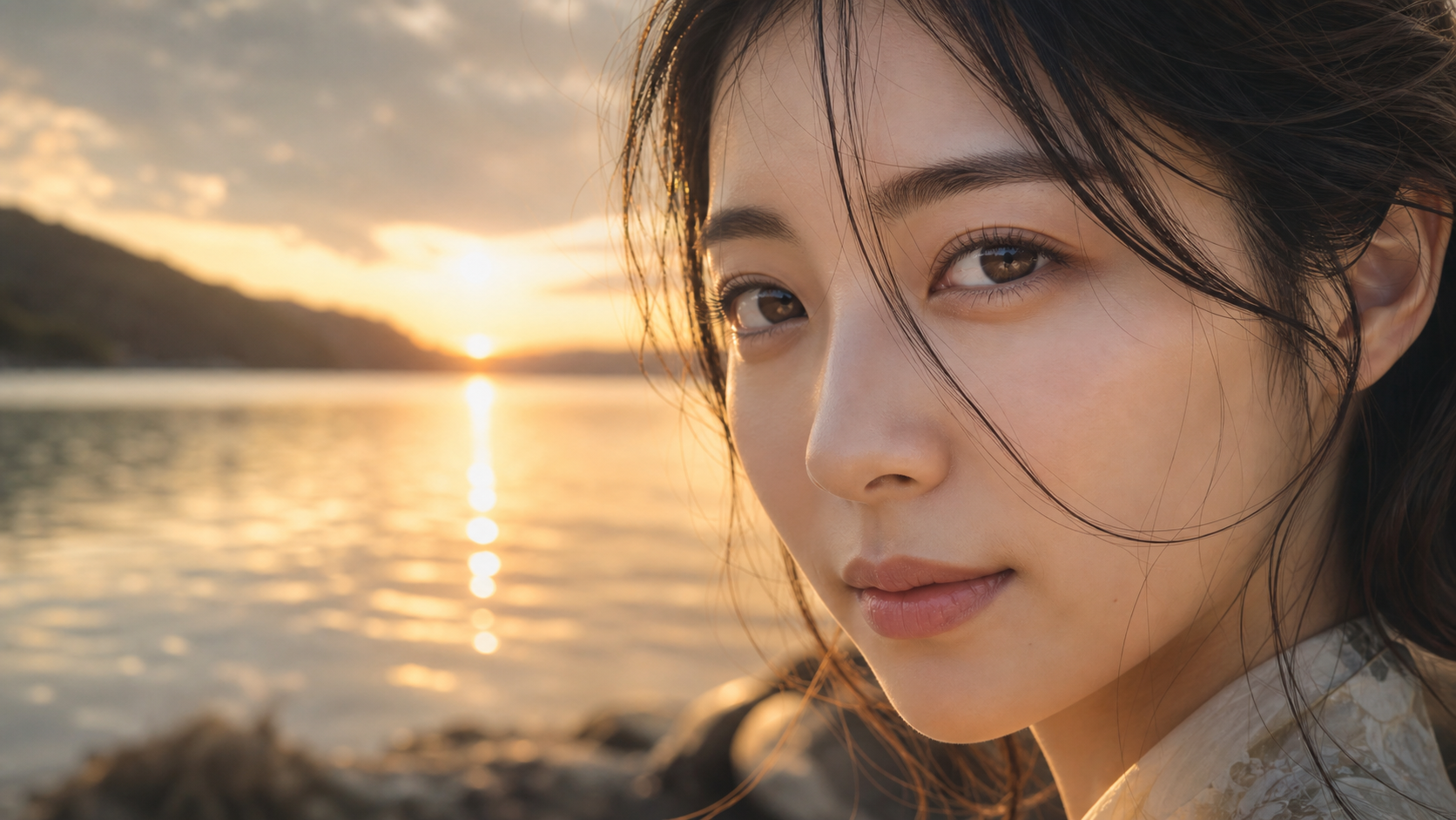 魂の美しさを映す澄んだ瞳の女性
