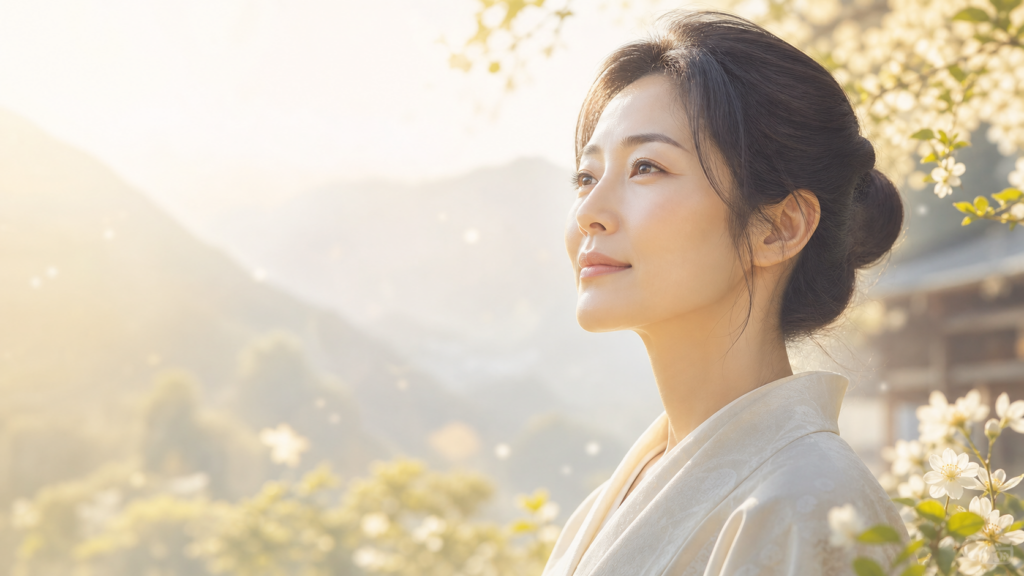 魂が美しい人の外見的特徴を表す穏やかな女性