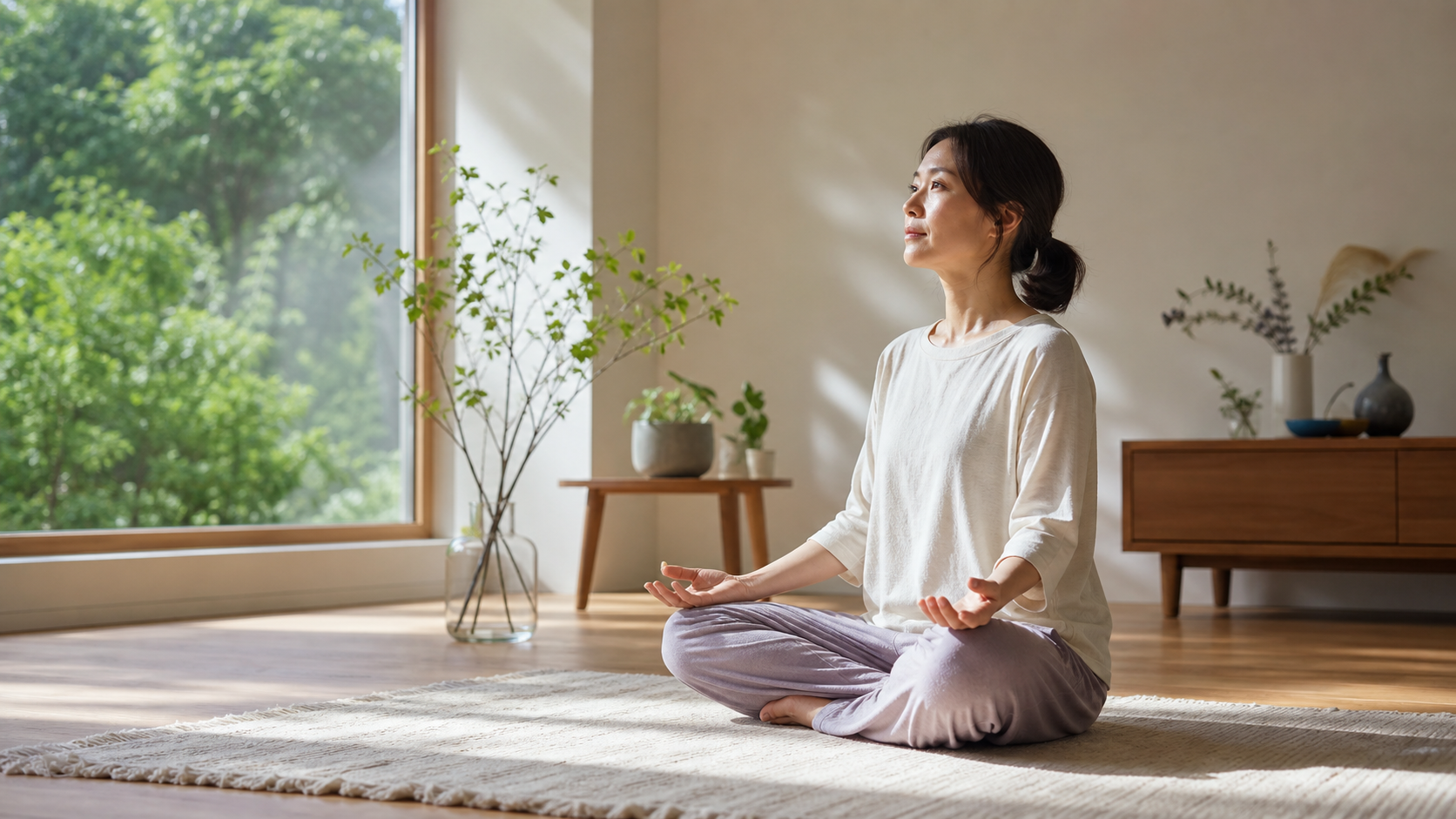 瞑想で自分の内側と向き合う女性